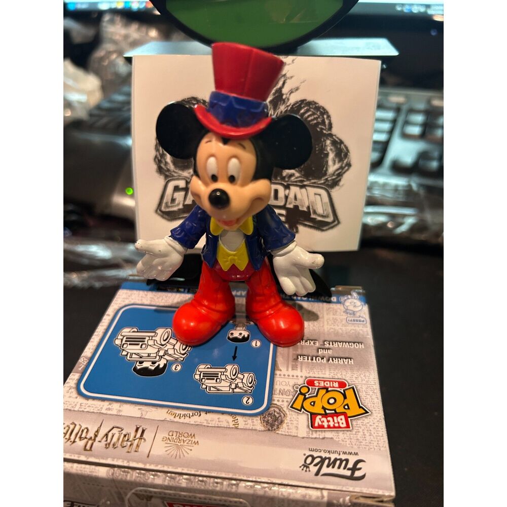 Mickey Mouse Figure Disney 4” Jointed Red TopHat Toy Epcot Center Disney World